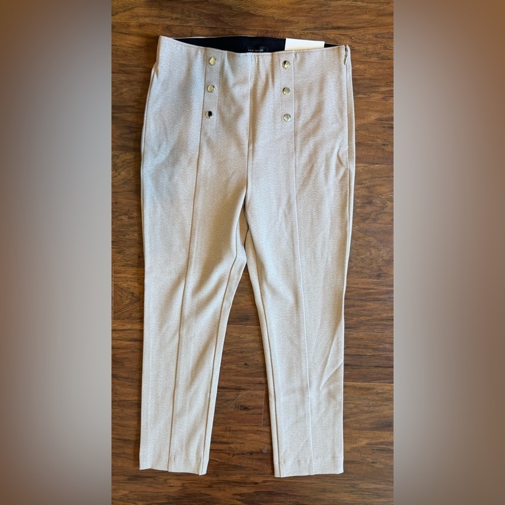 Ann Taylor Sailor Pants Ankle High Rise Skinny Stretch Office Work NWT Size 8